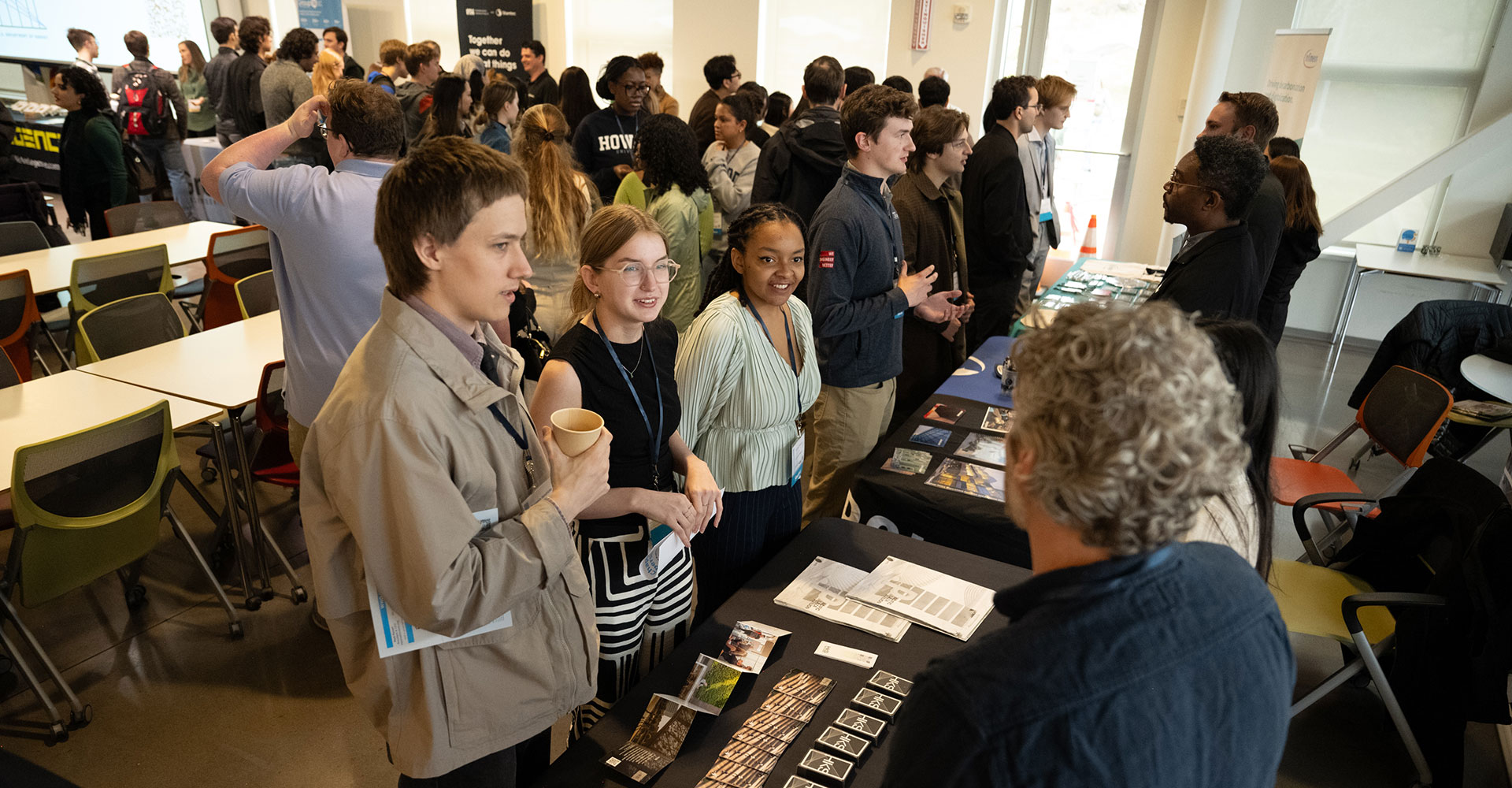 Students at a portfolio review