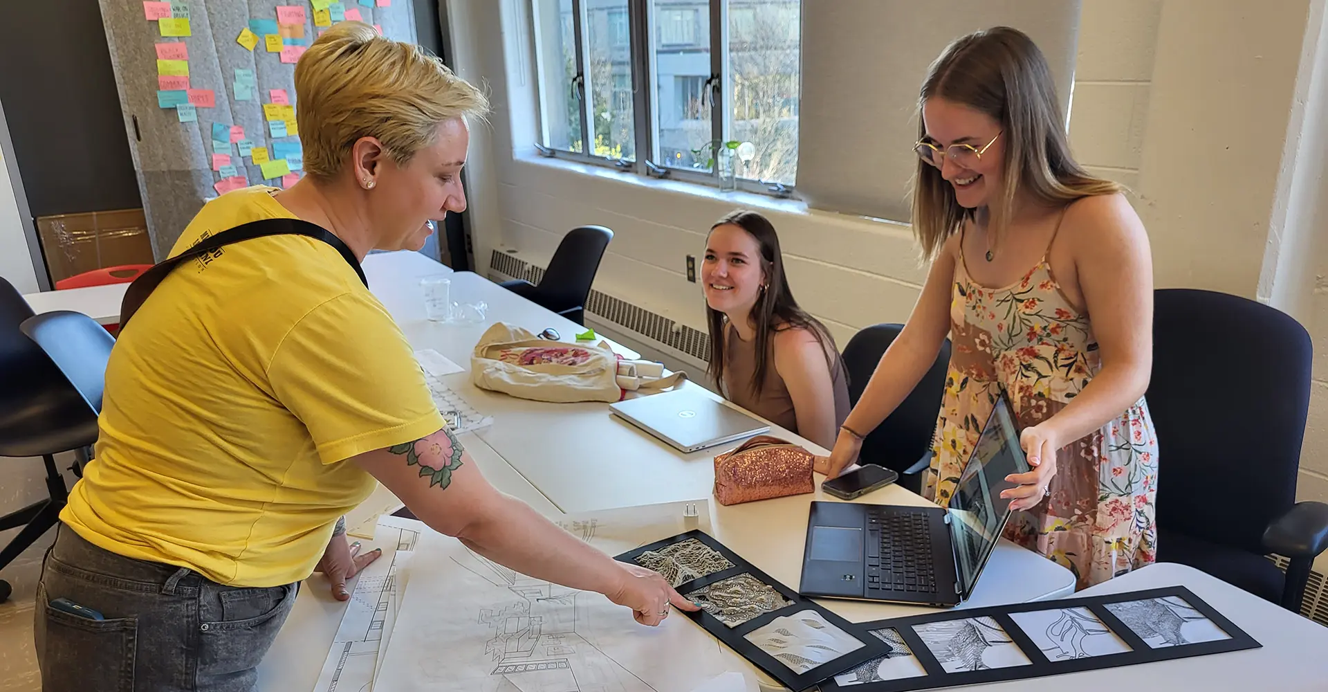 Student presenting studio work