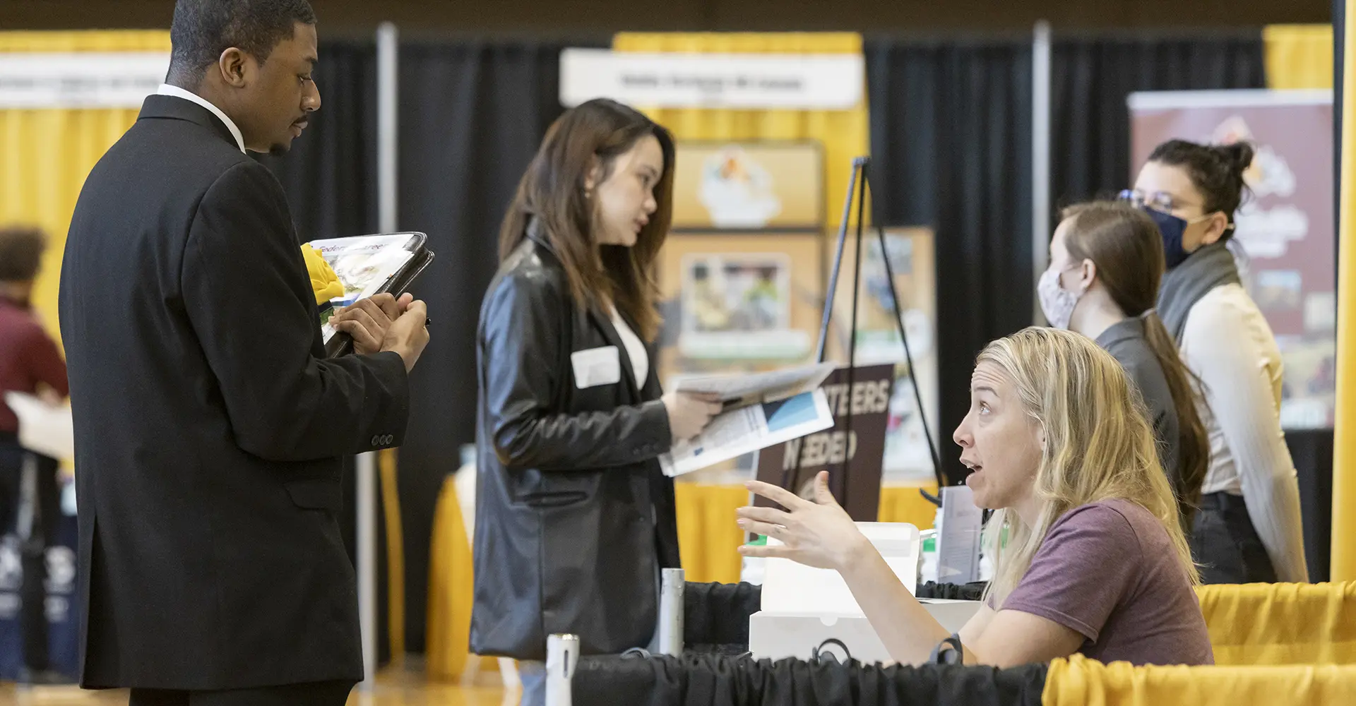 Students at a career fair