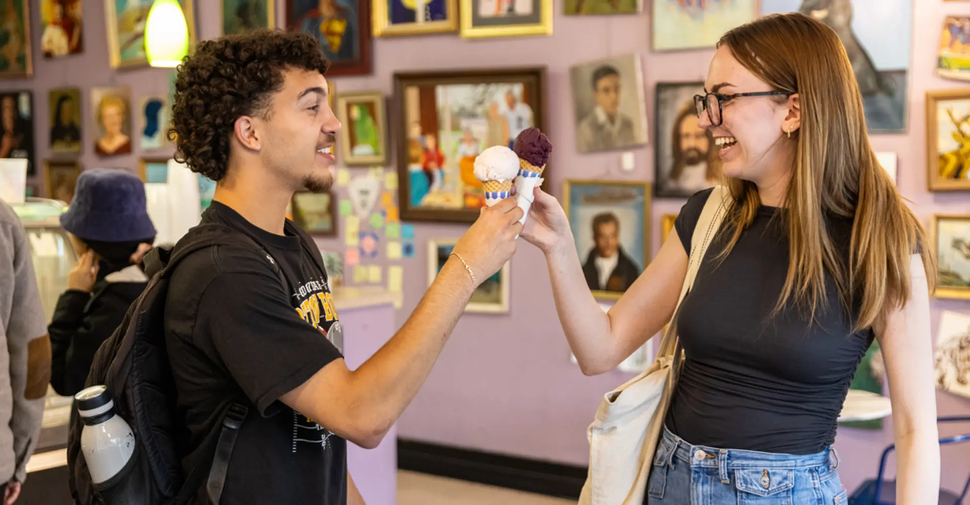 Students having ice cream